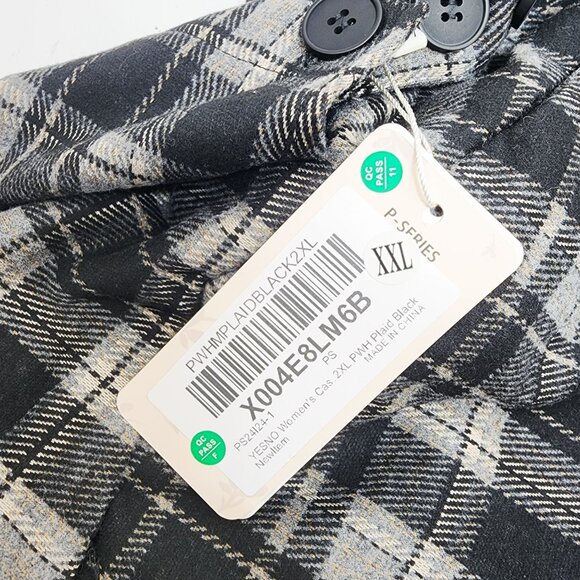 Plaid Overall Dress Womens Size 2XL Black & White - Picture 6 of 7